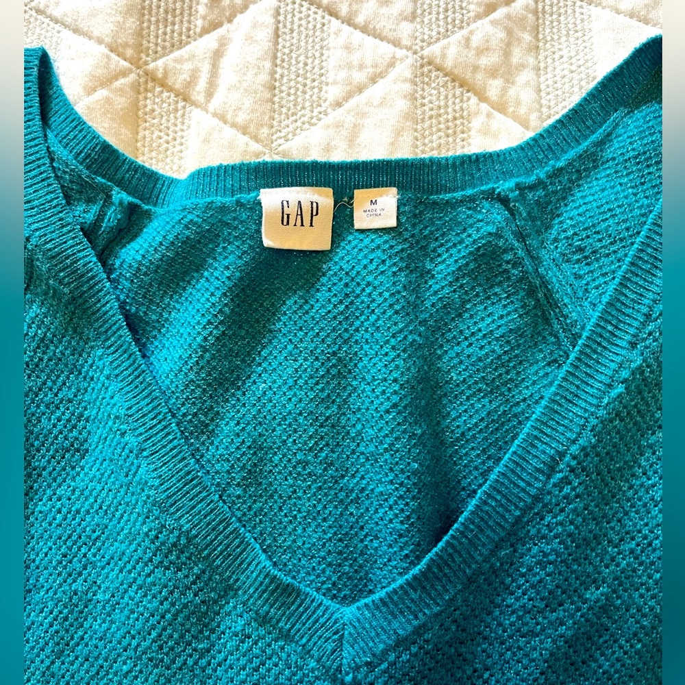 GAP Teal V-Neck Sweater